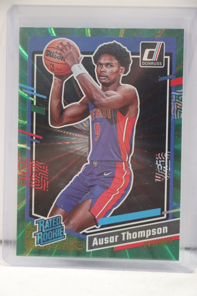 AUSAR THOMPSON 2023-24 DONRUSS GREEN FLOOD RATED ROOKIE CARD: NEAR MINT OR BETTER CONDITION 