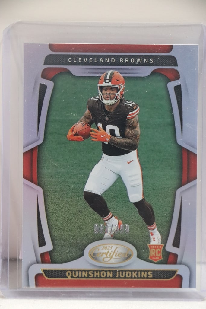 QUINSHON JUDKINS 2025 PANINI CERTIFIED MIRROR ROOKIE CARD: 81/399. NEAR MINT OR BETTER CONDITION 