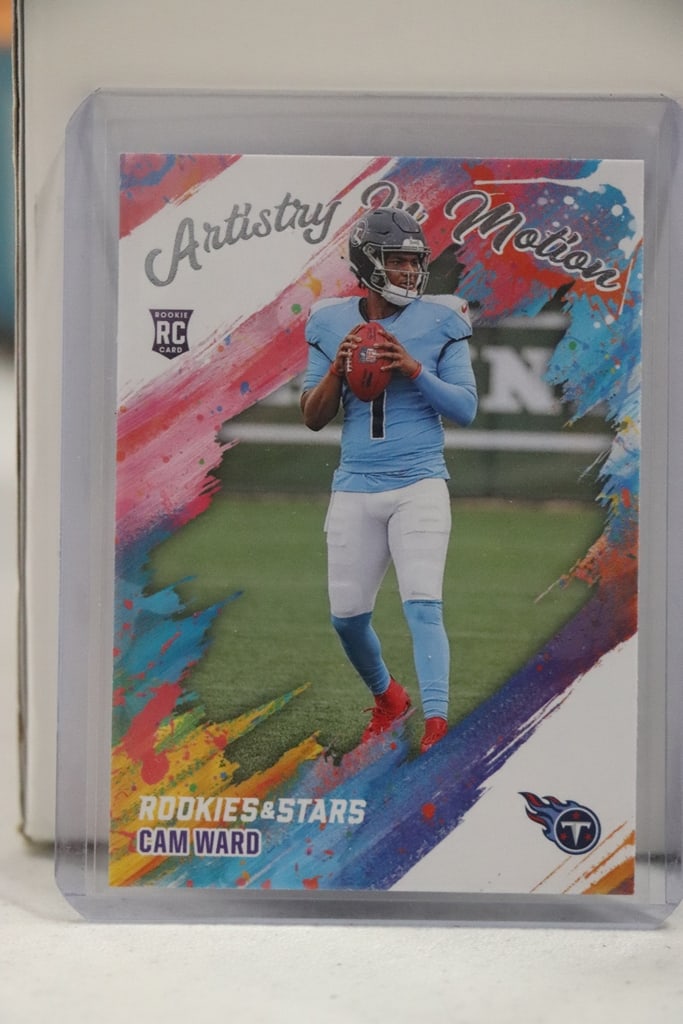 CAM WARD 2025 PANINI ROOKIES & STARS ARTISTRY IN MOTION ROOKIE CARD: NEAR MINT OR BETTER CONDITION 