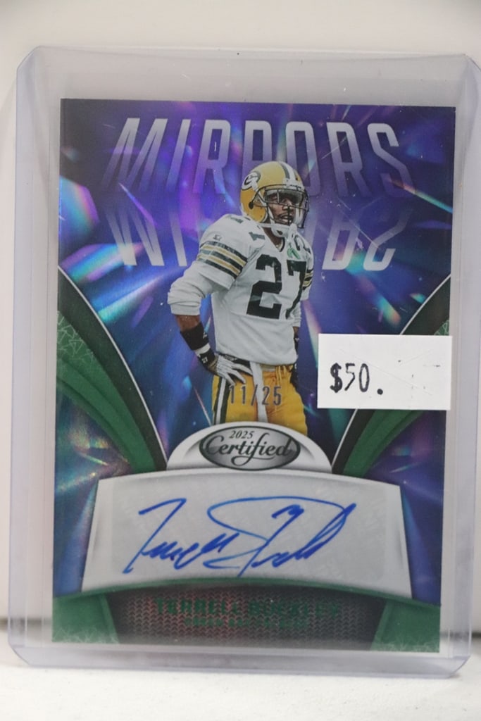 TERRELL BUCKLEY 2025 PANINI CERTIFIED MIRROR EMERALD AUTOGRAPH CARD: 11/25. NEAR MINT OR BETTER CONDITION 