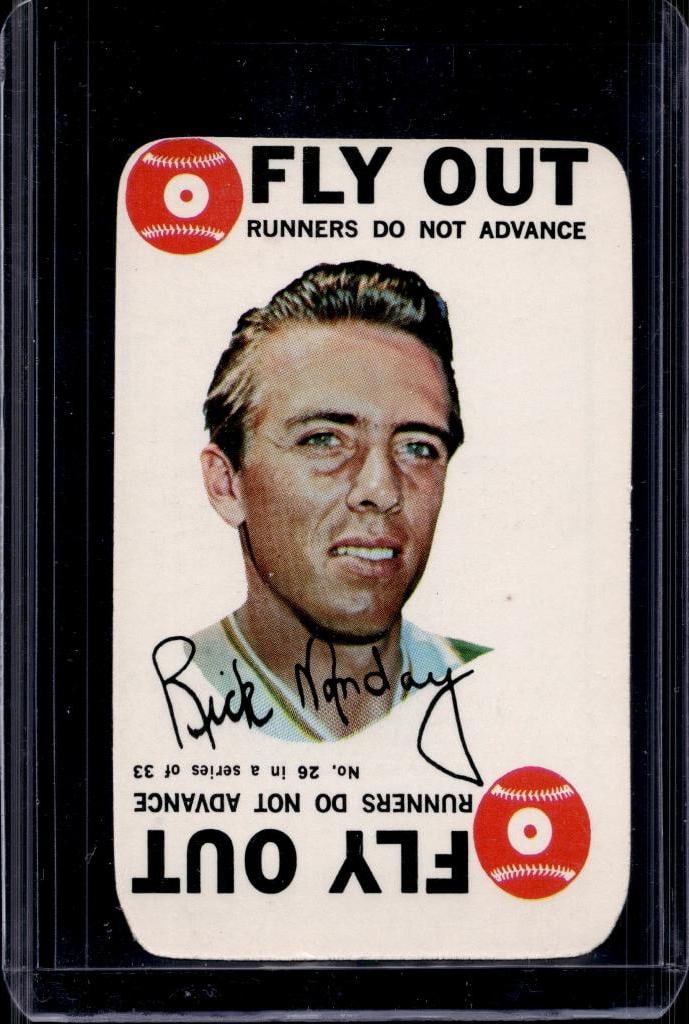 RICK MONDAY 1968 TOPPS GAME CARD: VERY GOOD CONDITION 