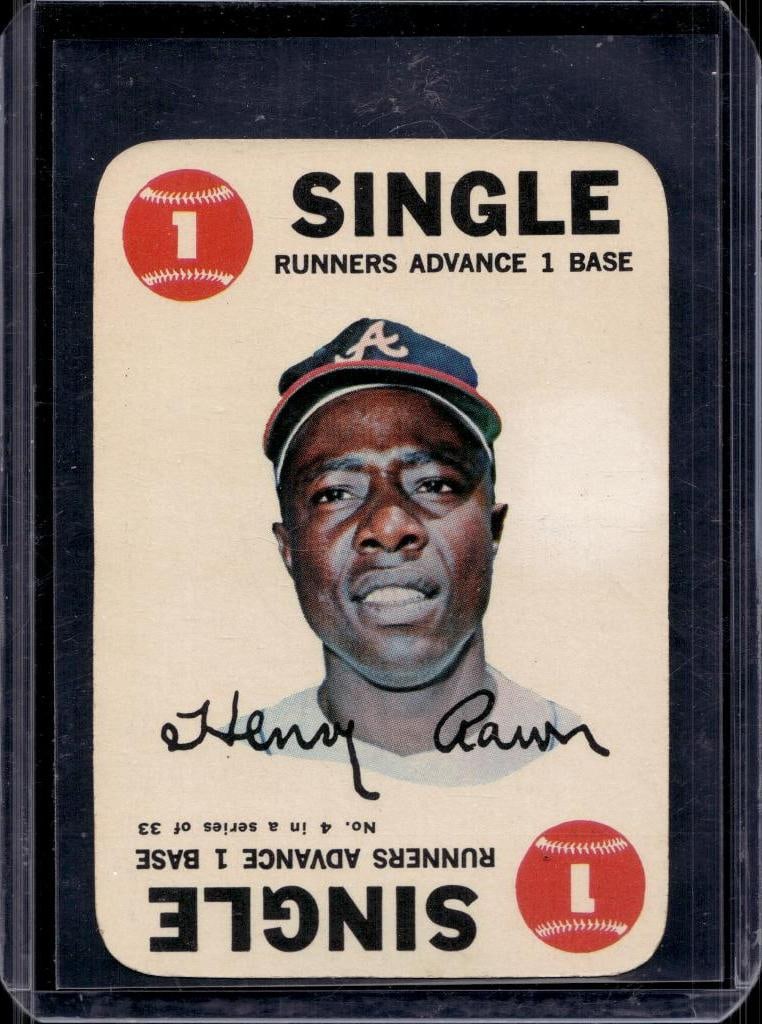 HANK AARON 1968 TOPPS GAME CARD: VERY GOOD CONDITION
