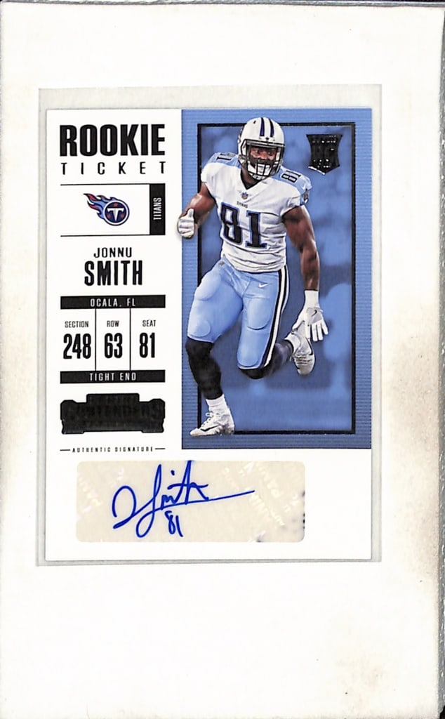JONNU SMITH 2017 CONTENDERS AUTOGRAPH ROOKIE CARD: NEAR MINT OR BETTER CONDITION 