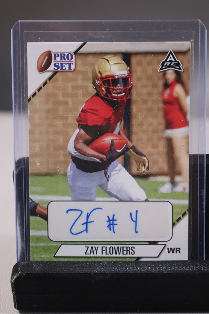 ZAY FLOWERS 2021 LEAF AUTOGRAPH ROOKIE CARD: NEAR MINT OR BETTER CONDITION 
