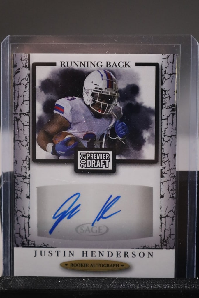 JUSTIN HENDERSON 2021 SAGE AUTOGRAPH ROOKIE CARD: NEAR MINT OR BETTER CONDITION 