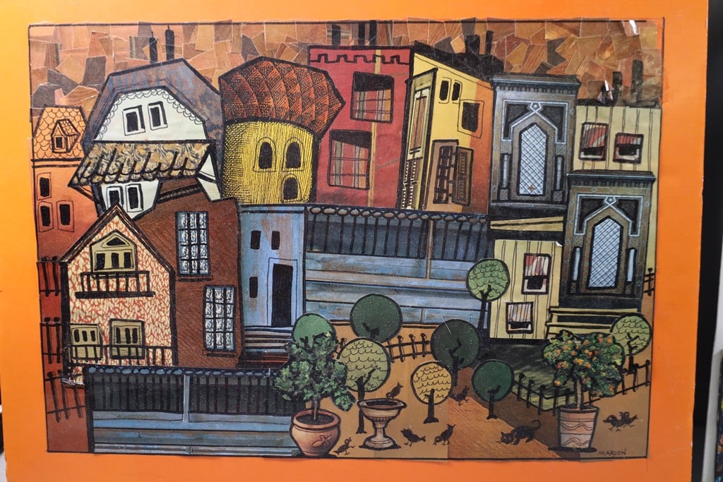 MARION STRAUSS ORIGINAL ART: A MARION STRAUSS ORIGINAL MIXED MEDIA ORIGINAL ARTWORK. FAMOUS ON THE EAST COAST AND MARTHA'S VINEYARD.