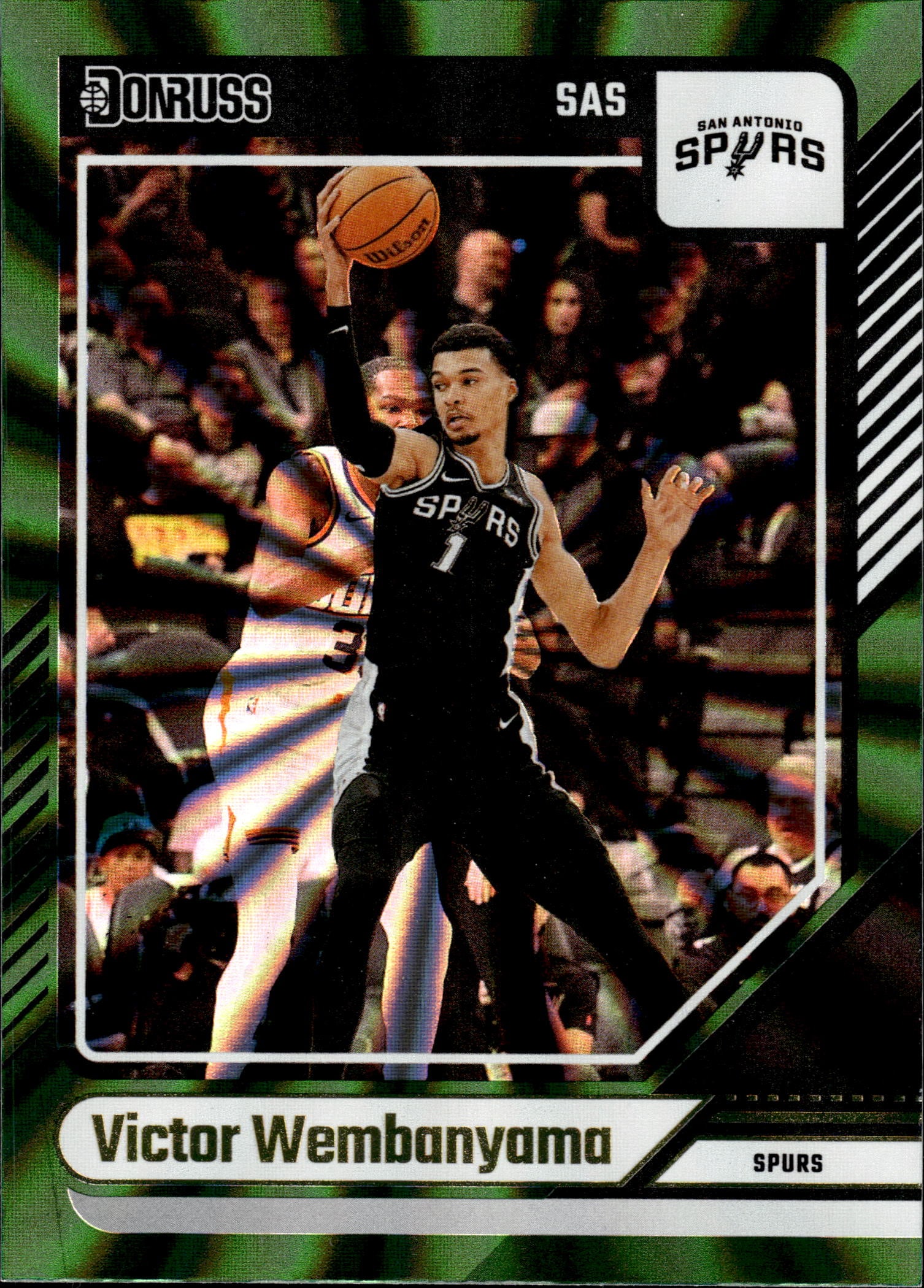 VICTOR WEMBANYAMA 2024-25 DONRUSS GREEN FLOOD: NEAR MINT OR BETTER CONDITION 