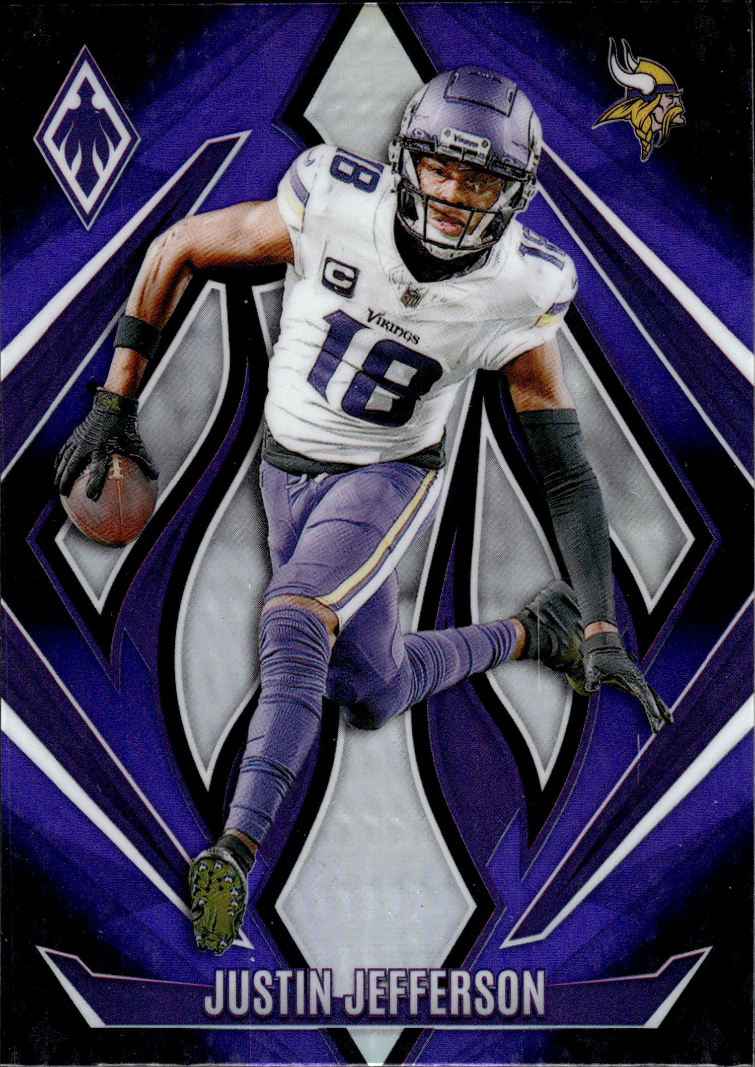 JUSTIN JEFFERSON 2024 PANINI PHOENIX PURPLE PRIZM COLOR MATCH: NEAR MINT OR BETTER CONDITION 