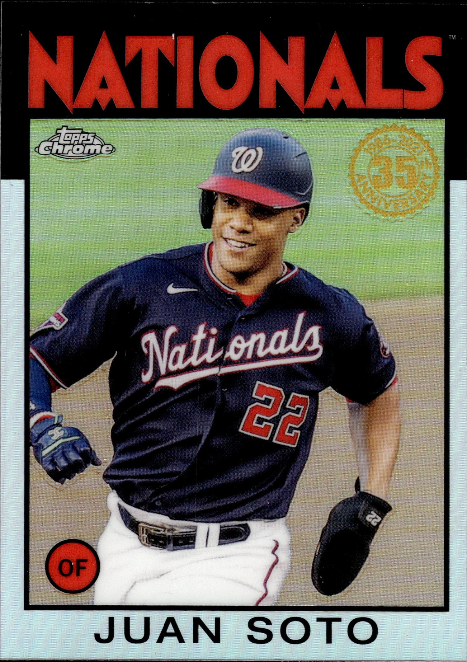 JUAN SOTO 2021 TOPPS CHROME 1986 REFRACTOR: NEAR MINT OR BETTER CONDITION 