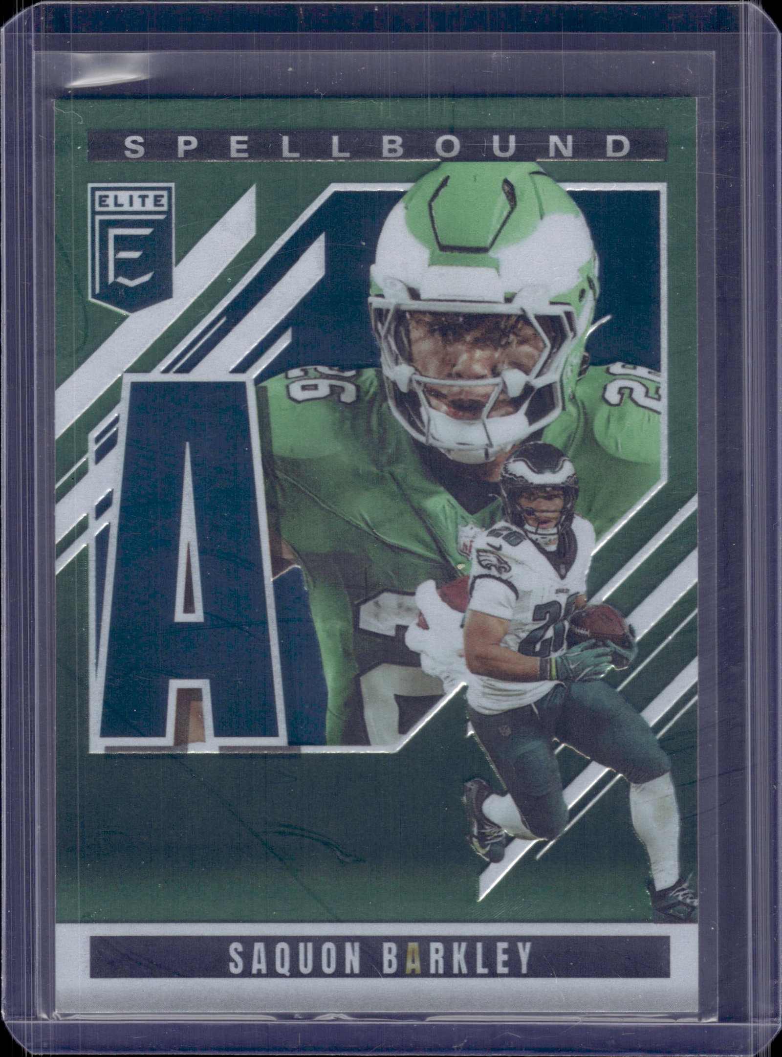 SAQUON BARKLEY 2025 PANINI ELITE SPELLBOUND LETTER A: NEAR MINT OR BETTER CONDITION 