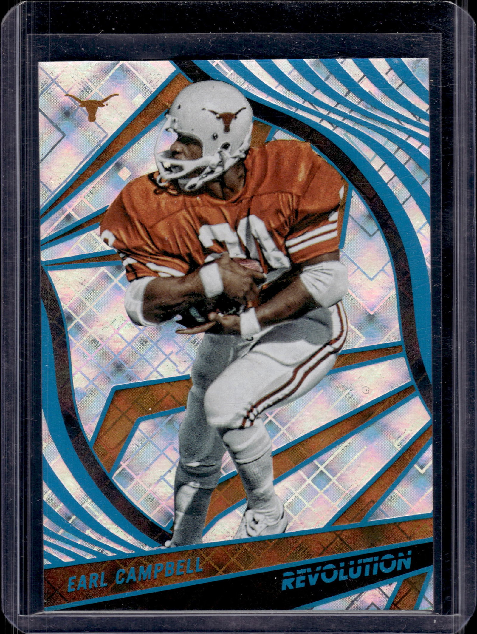 EARL CAMPBELL 2023 PANINI REVOLUTION DRAFT COSMIC PARALLEL SP: 28/99. NEAR MINT OR BETTER CONDITION 