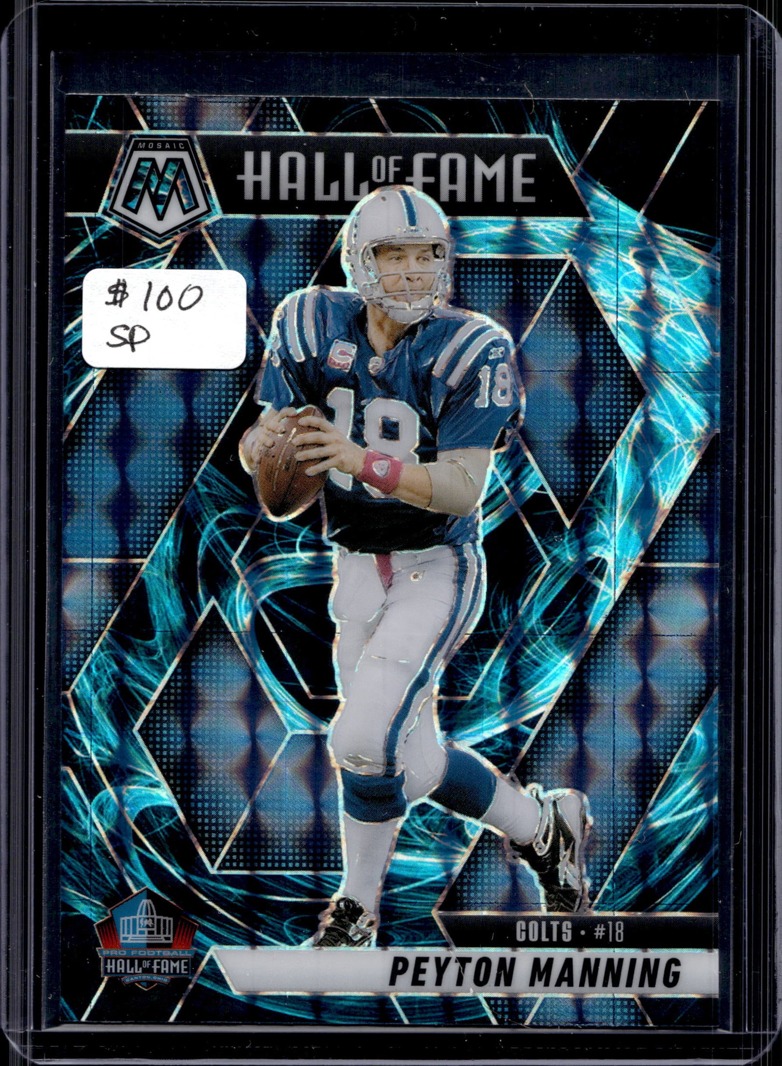 PEYTON MANNING 2025 PANINI MOSAIC HALL OF FAME GENESIS PRIZM SSP CASE HIT: NEAR MINT OR BETTER CONDITION