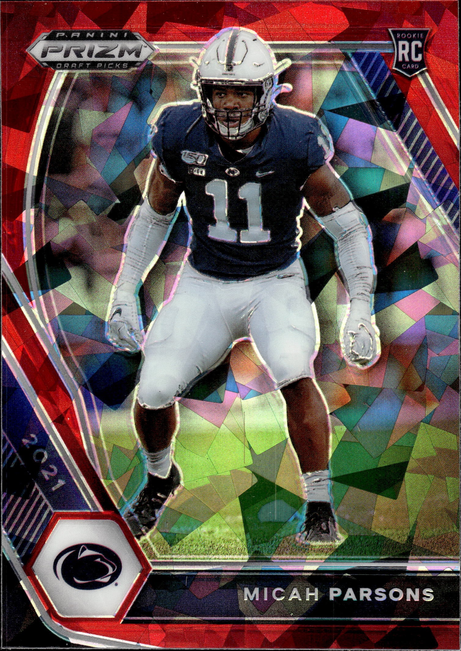 MICAH PARSONS 2021 PANINI PRIZM DRAFT RED ICE PRIZM ROOKIE CARD: NEAR MINT OR BETTER CONDITION