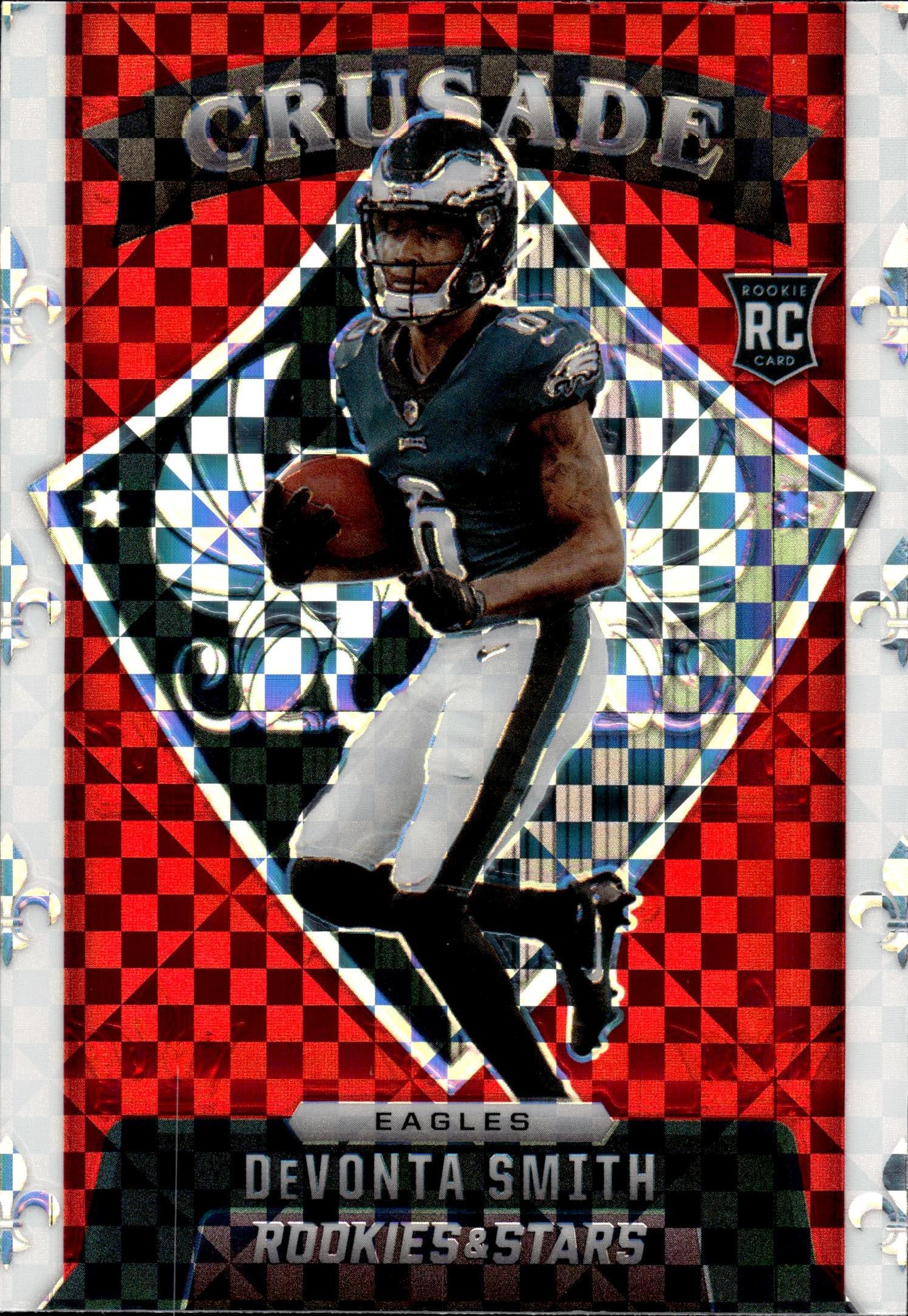 DEVONTA SMITH 2021 PANINI ROOKIES & STARS CRUSADE RED PLAID PRIZM ROOKIE CARD: NEAR MINT OR BETTER CONDITION