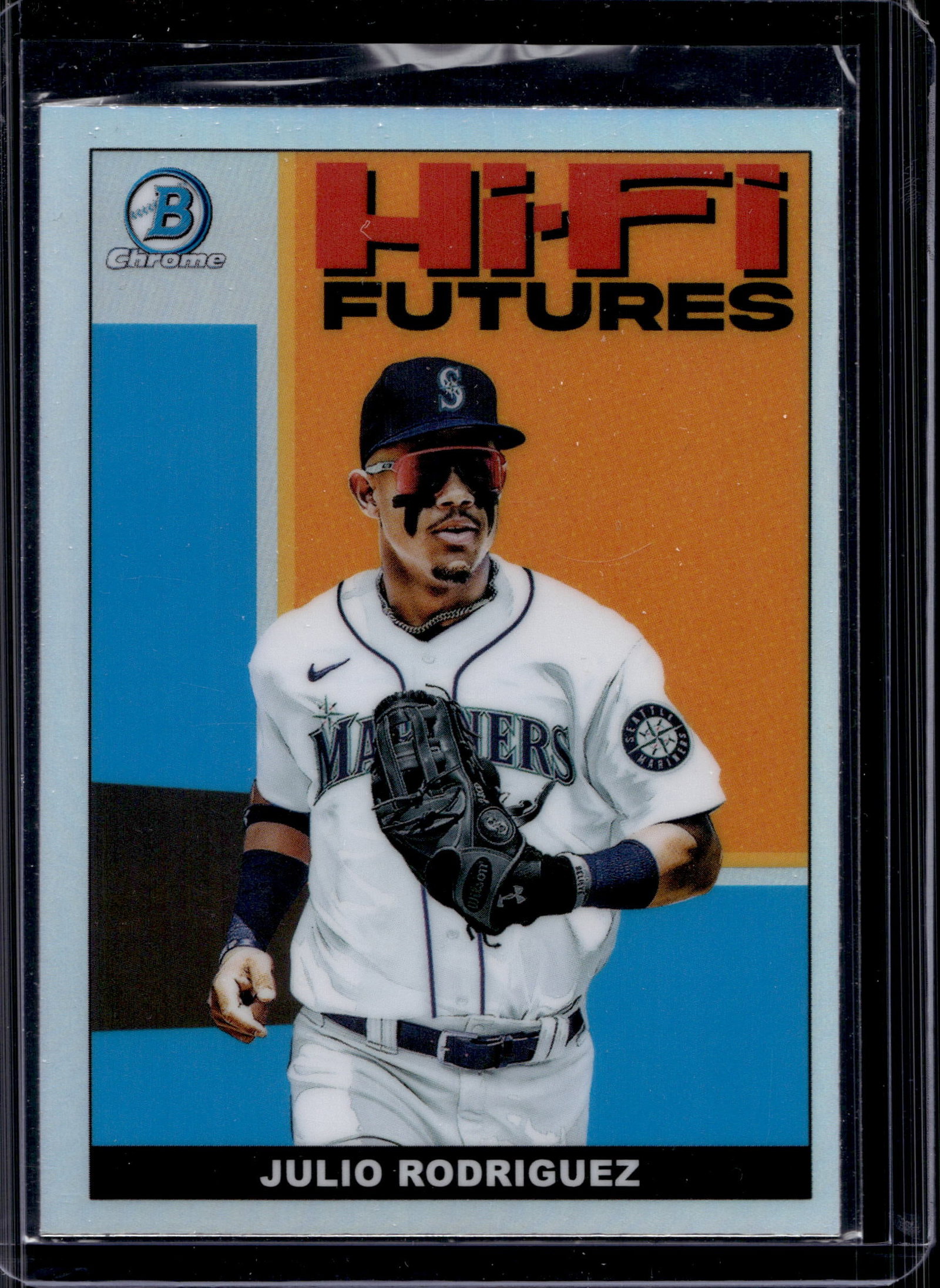 JULIO RODRIGUEZ 2022 BOWMAN CHROME HI-FI REFRACTOR ROOKIE CARD: NEAR MINT OR BETTER CONDITION 