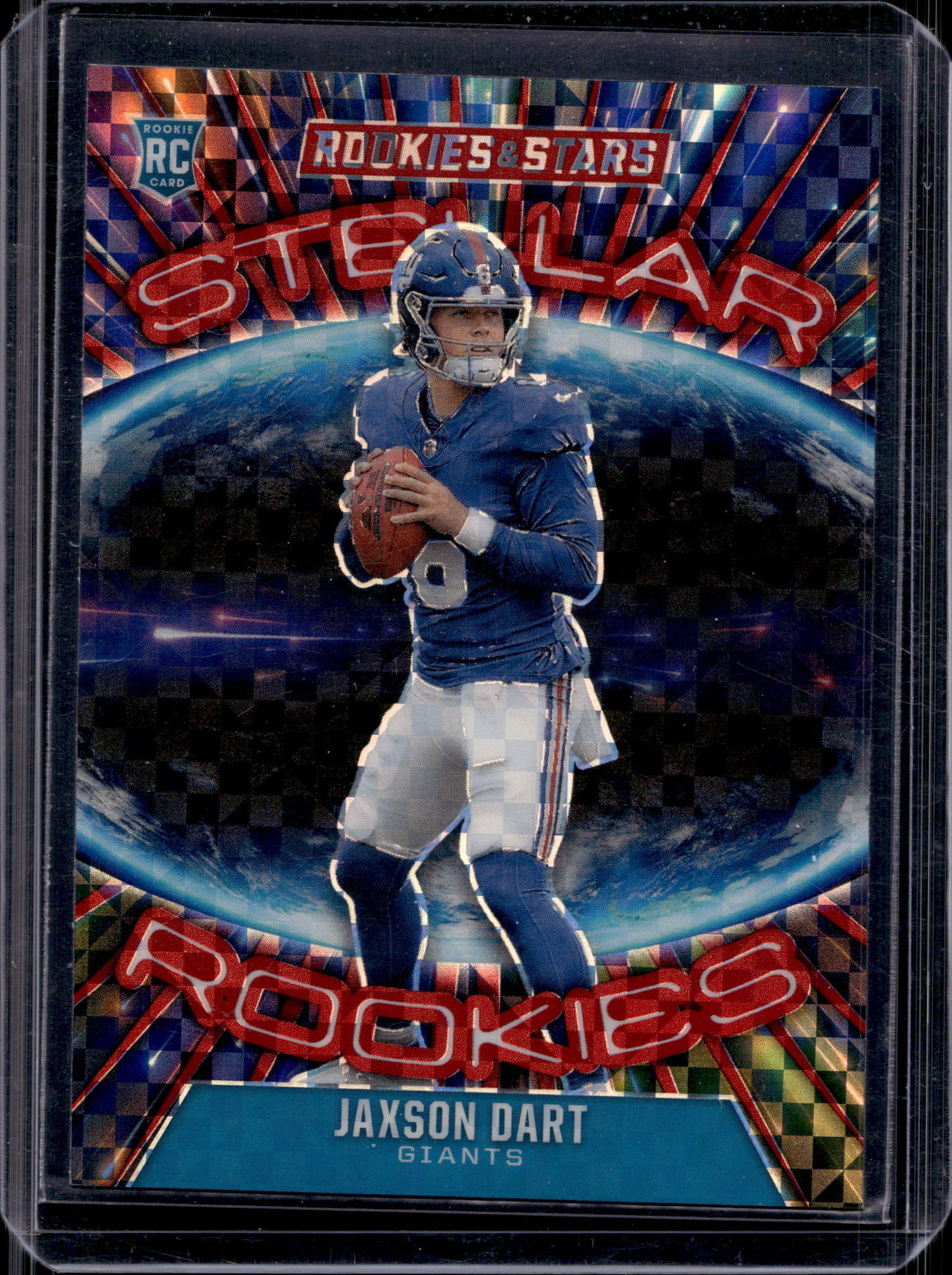 JAXSON DART 2025 PANINI ROOKIES & STARS STELLAR PLAID PRIZM ROOKIE CARD SP: NEAR MINT OR BETTER CONDITION 