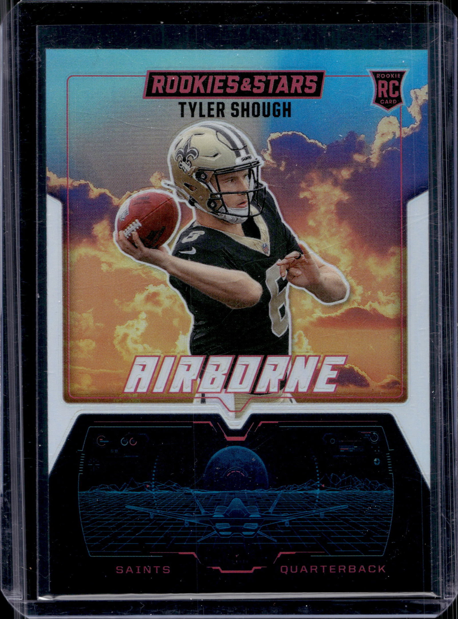 TYLER SHOUGH 2025 PANINI ROOKIES & STARS AIRBORNE SILVER PRIZM ROOKIE CARD: NEAR MINT OR BETTER CONDITION 