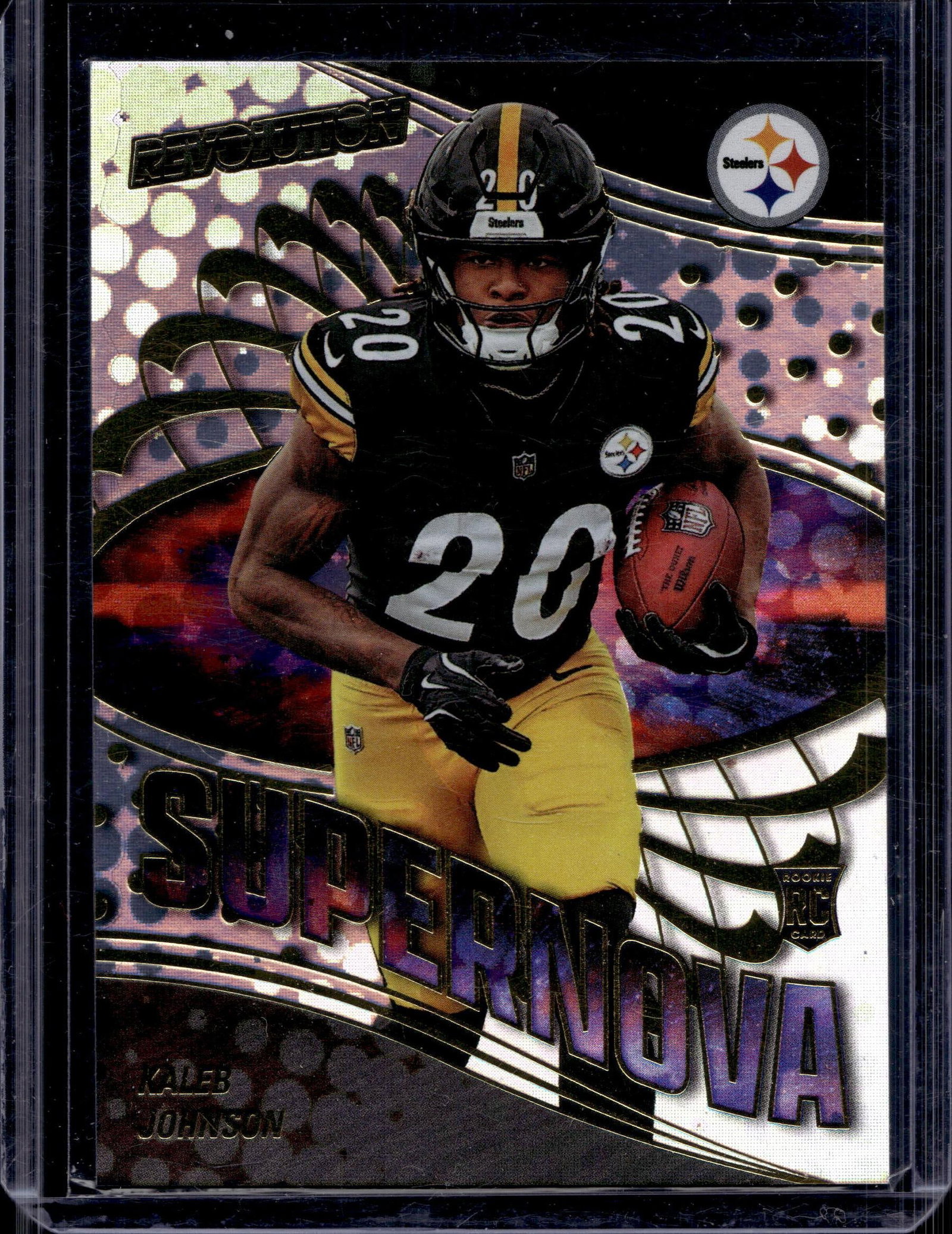 KALEB JOHNSON 2025 PANINI REVOLUTION SUPERNOVA ROOKIE CARD: NEAR MINT OR BETTER CONDITION 