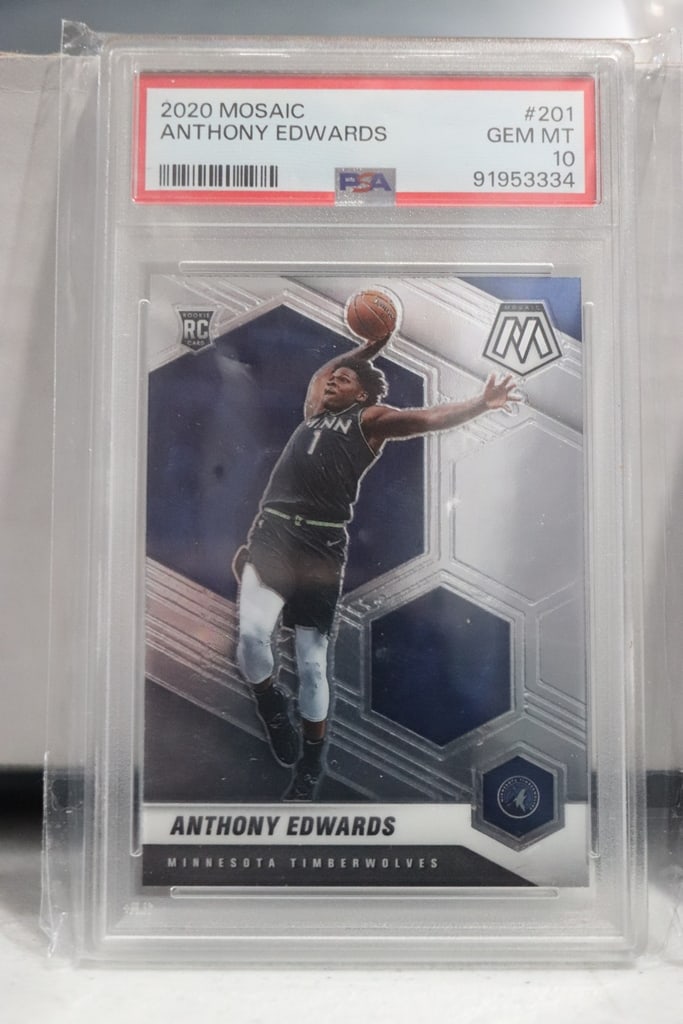 ANTHONY EDWARDS 2020-21 PANINI MOSAIC ROOKIE CARD. PSA GRADED: GRADED PSA 10 GEM MINT