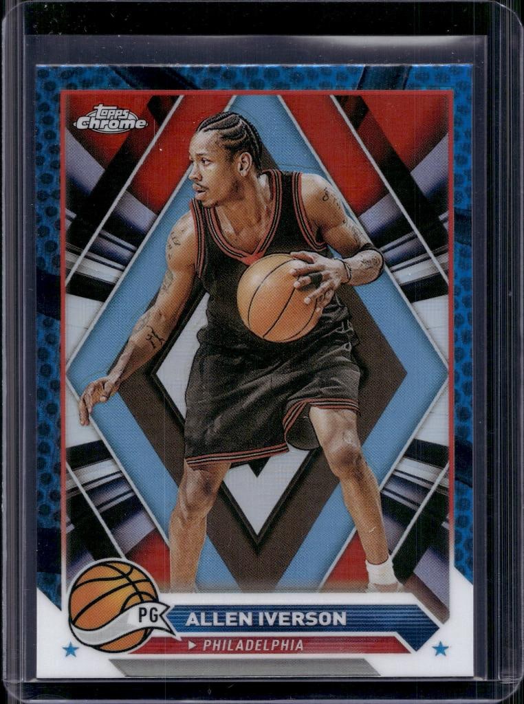 ALLEN IVERSON 2023-24 TOPPS CHROME BLUE REFRACTOR: NEAR MINT OR BETTER CONDITION 