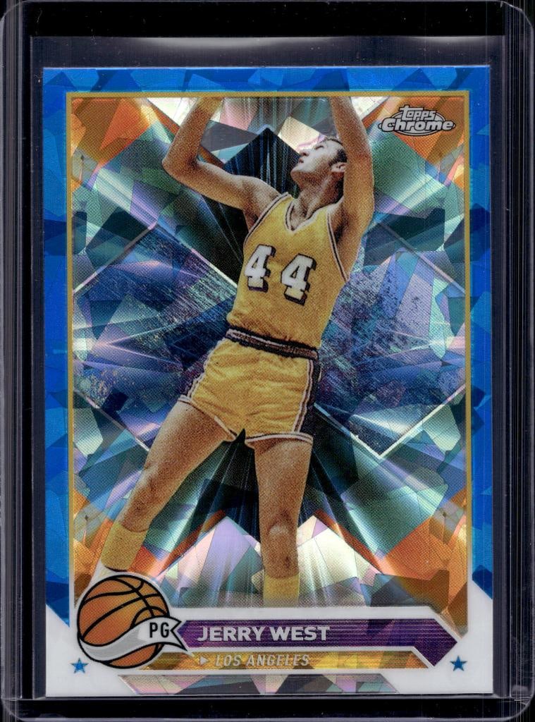 JERRY WEST 2023-24 TOPPS CHROME BLUE ATOMIC REFRACTOR: NEAR MINT OR BETTER CONDITION 
