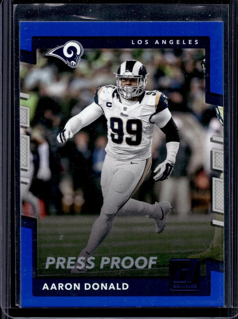 AARON DONALD 2017 DONRUSS BLUE PRESS PROOF COLOR MATCH: NEAR MINT OR BETTER CONDITION 