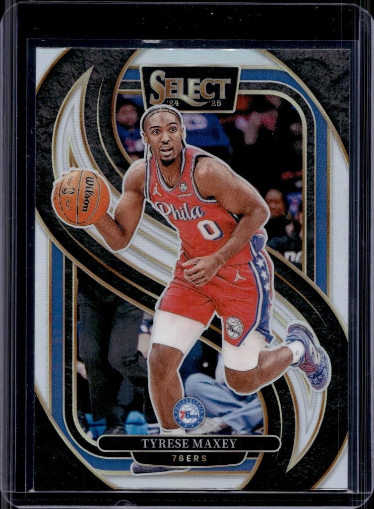 TYRESE MAXEY 2024-25 PANINI SELECT PREMIER SILVER PRIZM: NEAR MINT OR BETTER CONDITION 