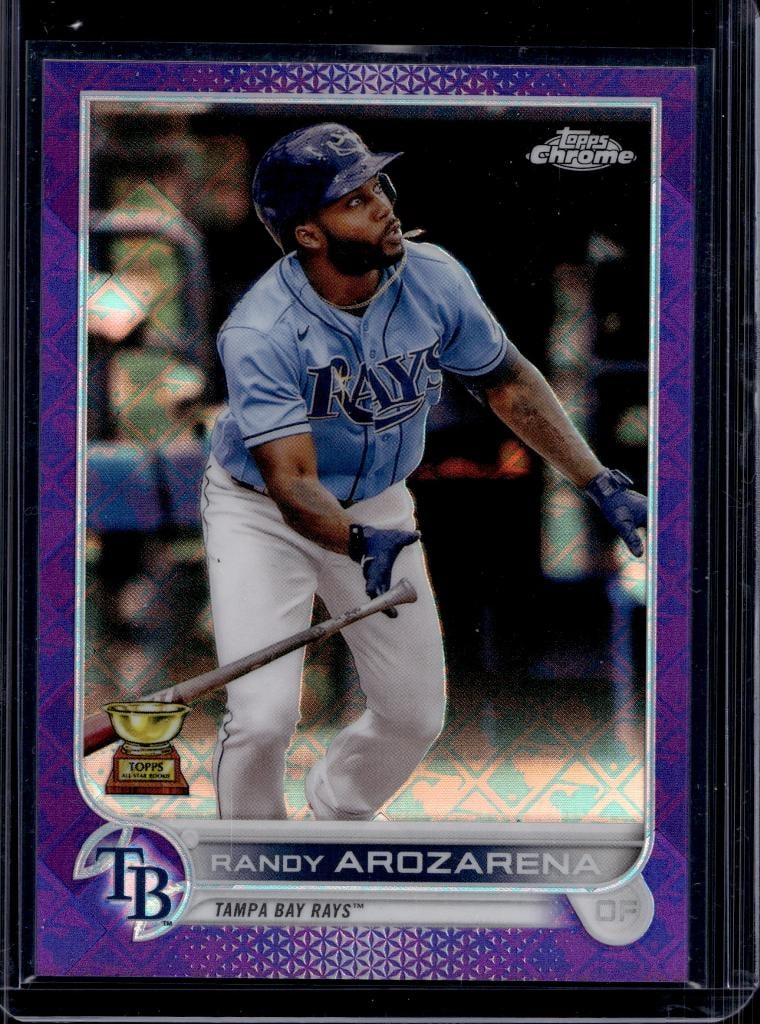 RANDY AROZARENA 2022 TOPPS CHROME ROOKIE CUP PURPLE LOGOFRACTOR: 143/250. NEAR MINT OR BETTER CONDITION 