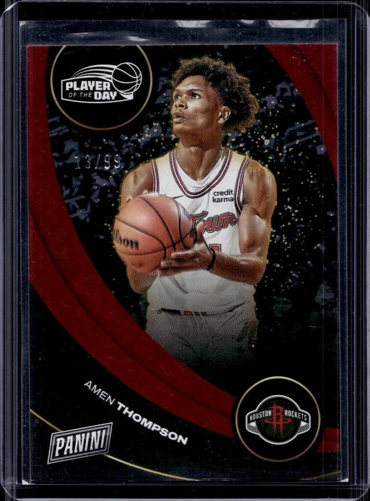 AMEN THOMPSON 2024-25 PANINI PLAYER OF THE DAY RED FOIL SP (1 of 1)