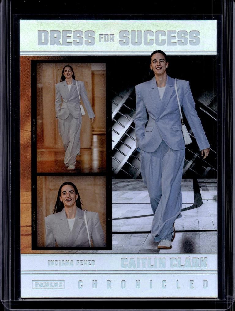 CAITLIN CLARK 2025 PANINI CHRONICLED DRESS FOR SUCCESS SILVER HOLO: NEAR MINT OR BETTER CONDITION 