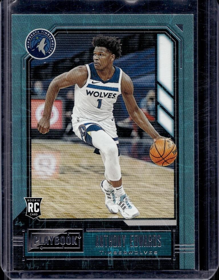 ANTHONY EDWARDS 2020-21 PANINI PLAYBOOK ROOKIE CARD: NEAR MINT OR BETTER CONDITION