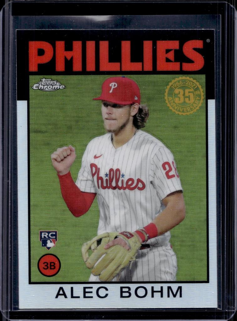 ALEC BOHM 2021 TOPPS CHROME 1986 RETRO REFRACTOR ROOKIE CARD: NEAR MINT OR BETTER CONDITION 