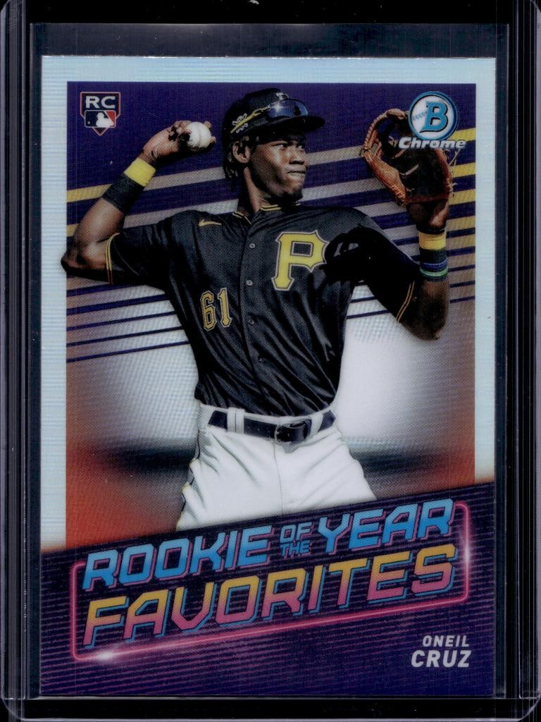ONEIL CRUZ 2022 BOWMAN CHROME ROY REFRACTOR ROOKIE CARD: NEAR MINT OR BETTER CONDITION 