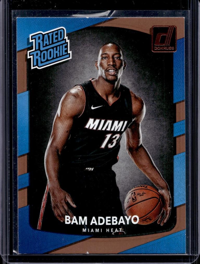 BAM ADEBAYO 2017-18 DONRUSS RATED ROOKIE CARD: NEAR MINT OR BETTER CONDITION 