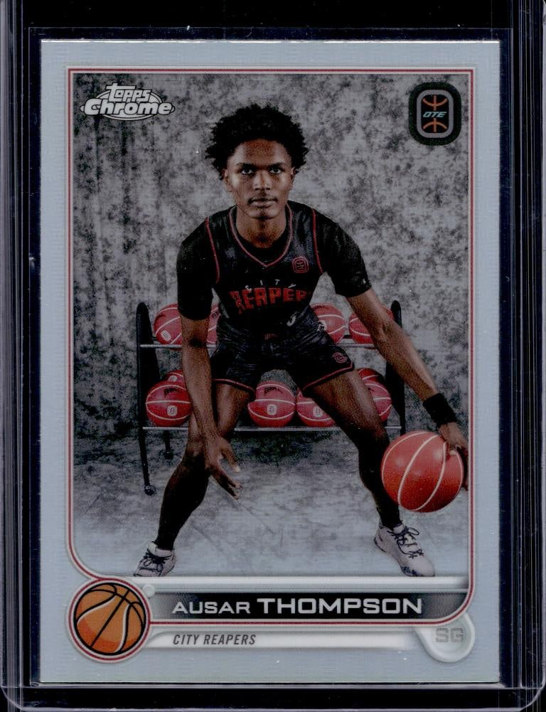 AUSAR THOMPSON 2023-24 TOPPS CHROME OTE REFRACTOR ROOKIE CARD: NEAR MINT OR BETTER CONDITION 