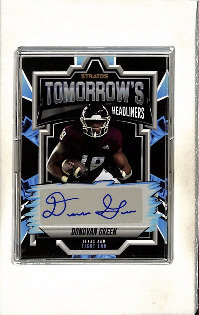 DONOVAN GREEN 2024 PULSE STRATOS AUTOGRAPH ROOKIE CARD: 27/30. NEAR MINT OR BETTER CONDITION 