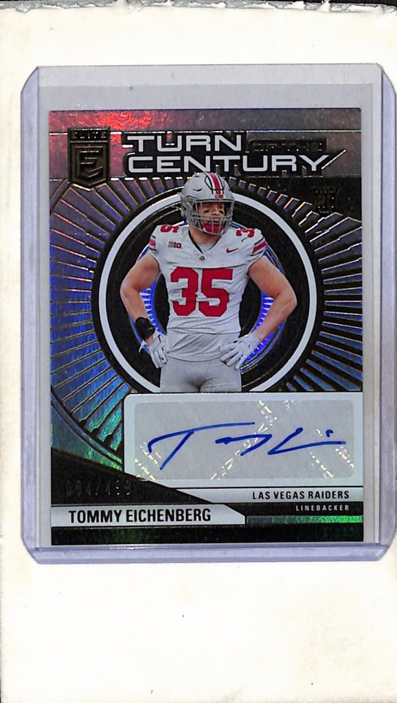 TOMMY EICHENBERG 2024 PANINI ELITE AUTOGRAPH ROOKIE CARD: 84/499. NEAR MINT OR BETTER CONDITION 