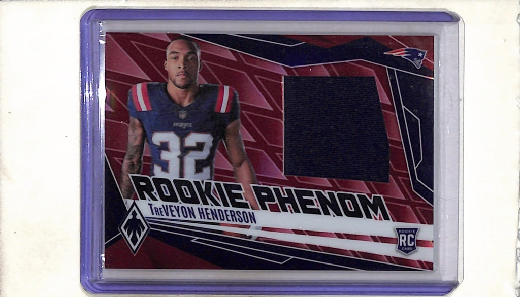 TREVEYON HENDERSON 2025 PANINI PHOENIX RED PRIZM JERSEY PATCH ROOKIE CARD (1 of 1)