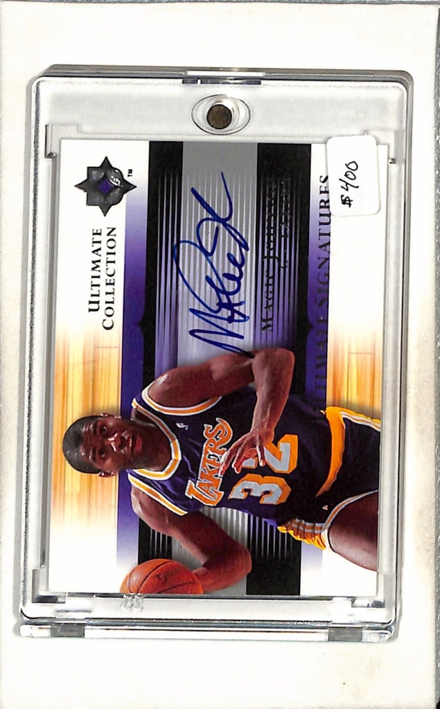 MAGIC JOHNSON 2005-06 UPPER DECK ULTIMATE ON CARD AUTOGRAPH SP: NEAR MINT OR BETTER CONDITION 