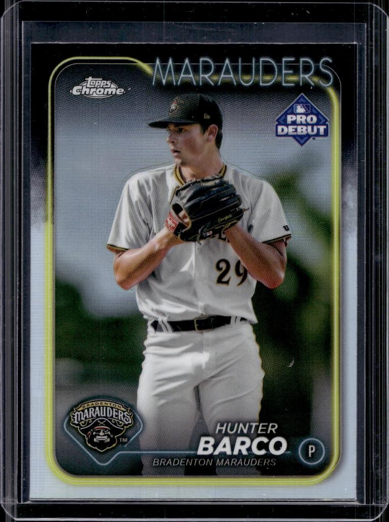 HUNTER BARCO 2024 TOPPS CHROME PRO DEBUT REFRACTOR ROOKIE CARD: NEAR MINT OR BETTER CONDITION 