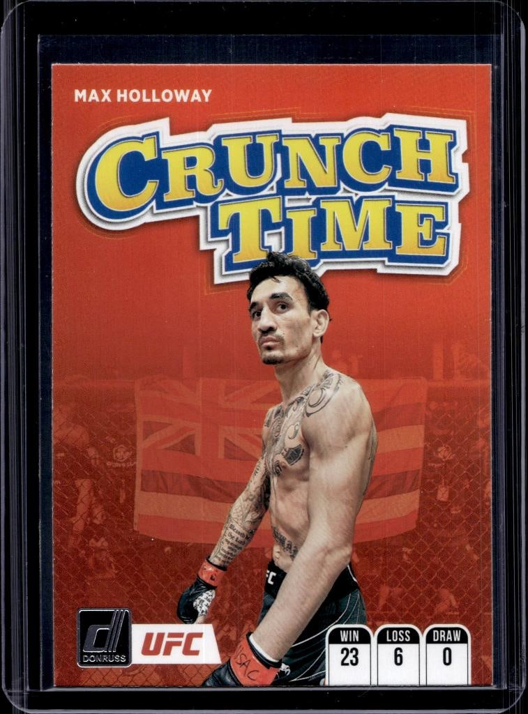 MAX HOLLOWAY 2022 DONRUSS CRUNCH TIME INSERT: NEAR MINT OR BETTER CONDITION 