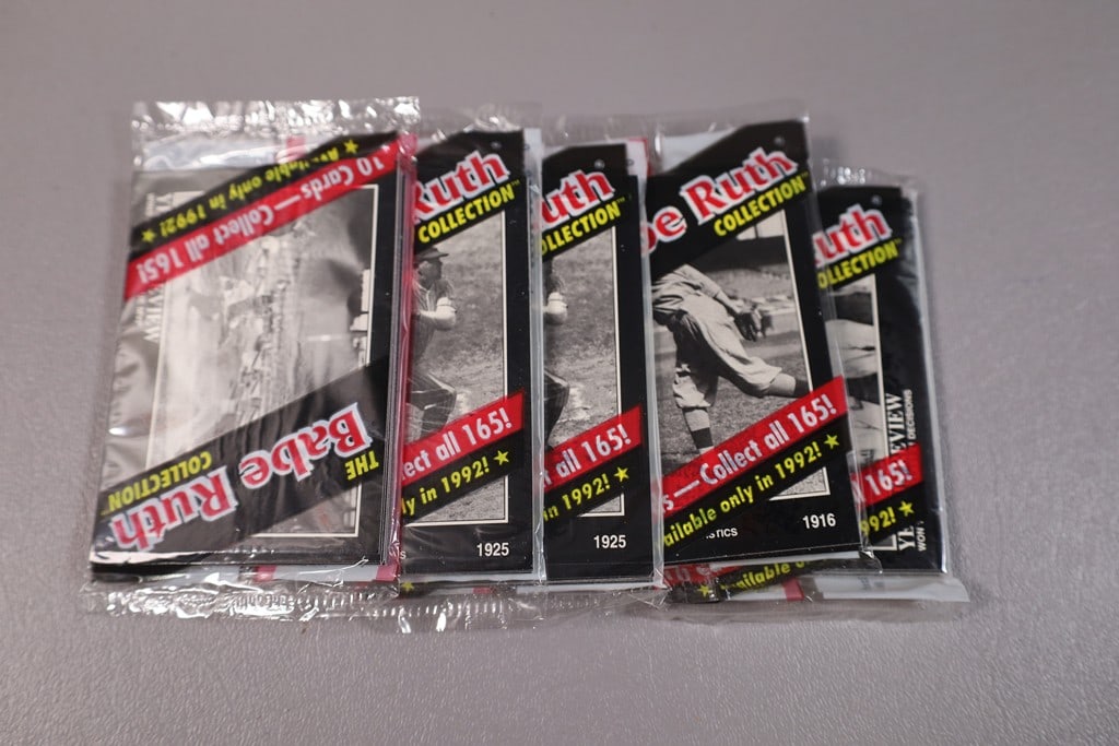1992 BABE RUTH COLLECTION 5 PACK LOT: NEAR MINT OR BETTER CONDITION 