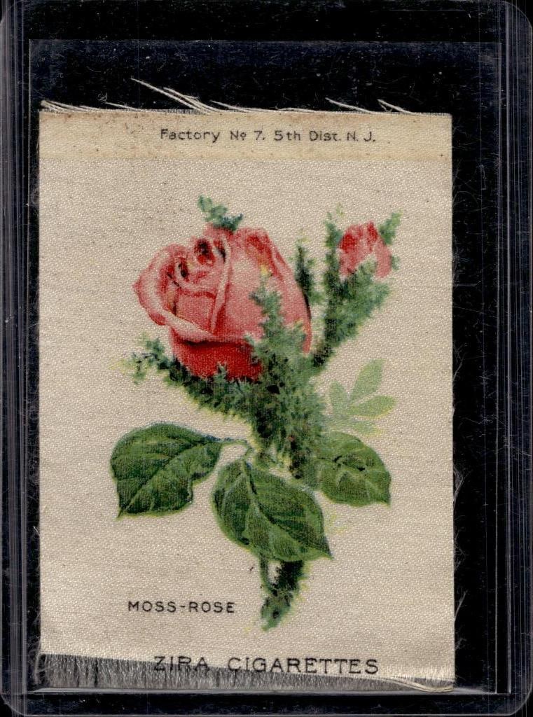 MOSS ROSE 1910 ZIRA CIGARETTES SILK TRADING CARD: VERY GOOD CONDITION