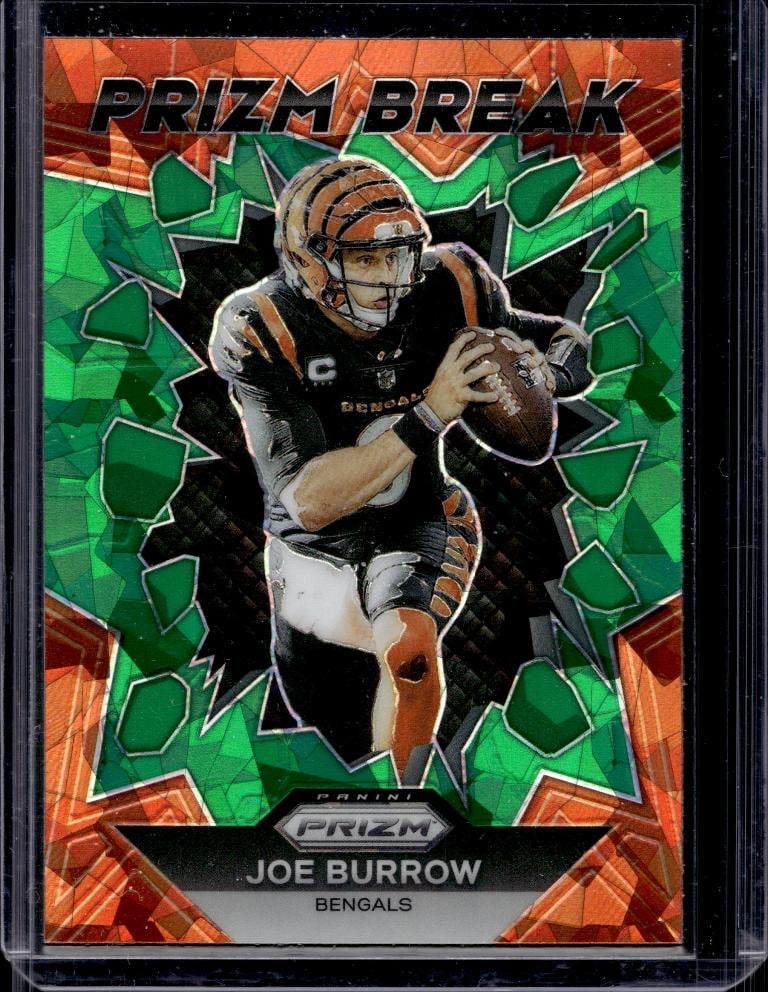 JOE BURROW 2023 PANINI PRIZM BREAK GREEN ICE PRIZM (1 of 1)