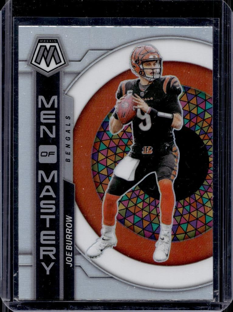 JOE BURROW 2023 PANINI MOSAIC MEN OF MASTERY SILVER PRIZM: NEAR MINT OR BETTER CONDITION