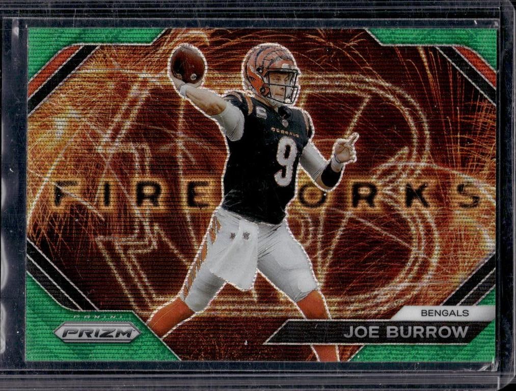 JOE BURROW 2023 PANINI PRIZM FIREWORKS GREEN PRIZM: NEAR MINT OR BETTER CONDITION