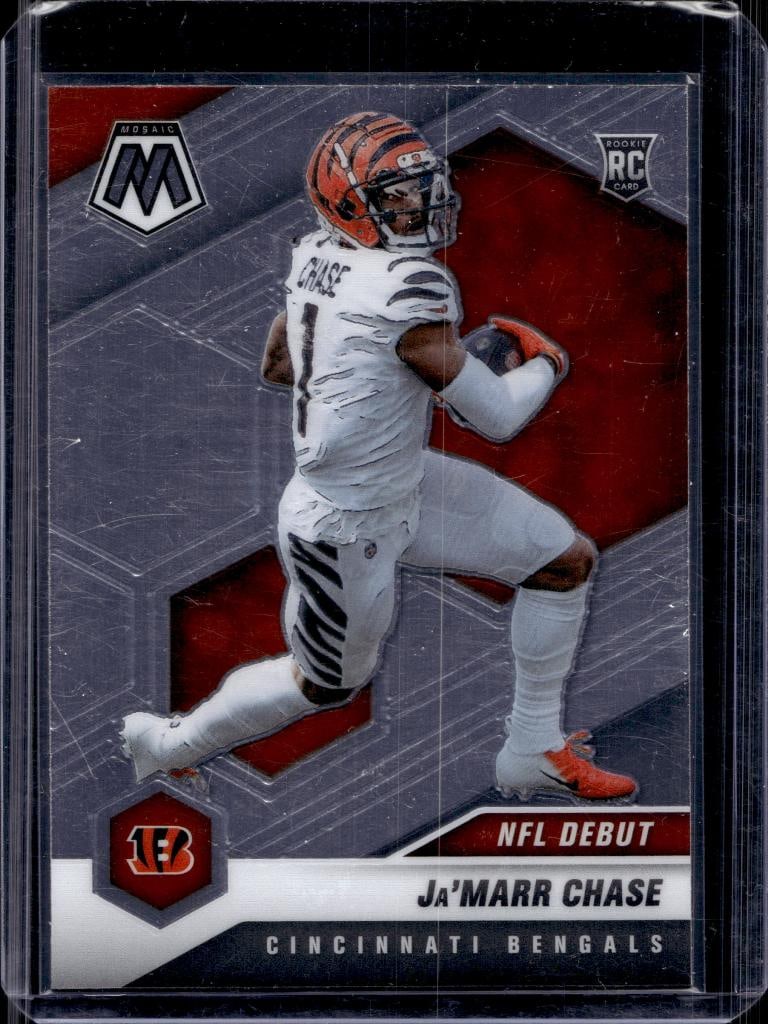 JA'MARR CHASE 2021 PANINI MOSAIC DEBUT ROOKIE CARD: NEAR MINT OR BETTER CONDITION