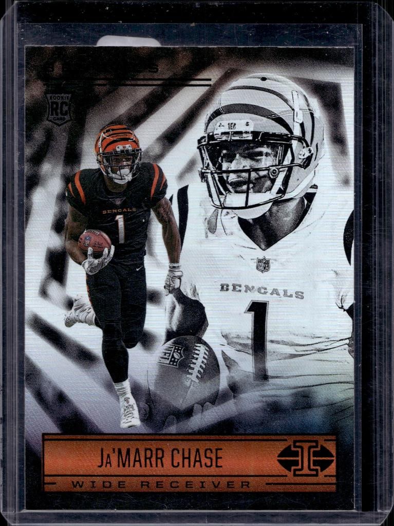 JA'MARR CHASE 2021 PANINI ILLUSIONS ROOKIE CARD: NEAR MINT OR BETTER CONDITION