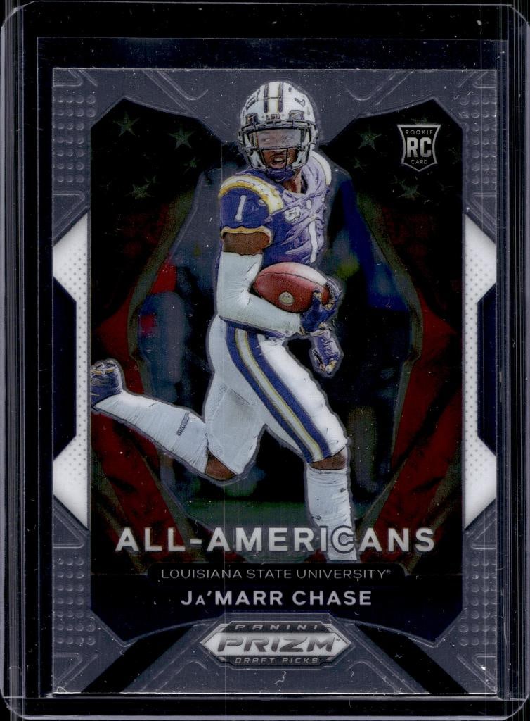 JA'MARR CHASE 2021 PANINI PRIZM DRAFT ALL-AMERICANS ROOKIE CARD: NEAR MINT OR BETTER CONDITION