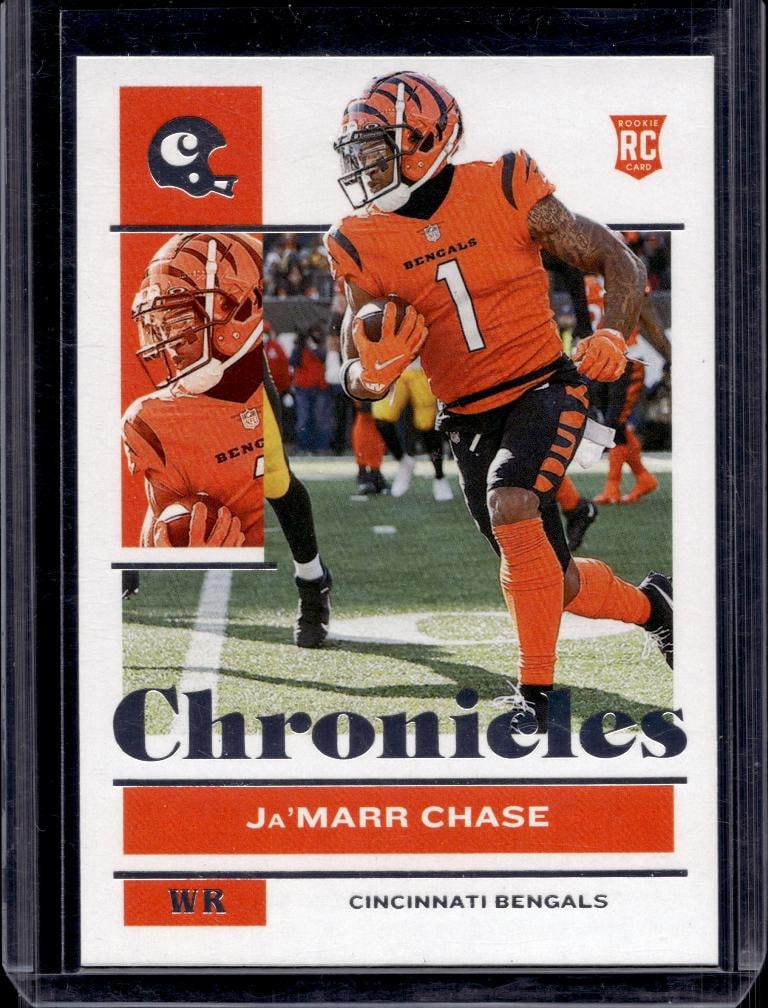 JA'MARR CHASE 2021 PANINI CHRONICLES ROOKIE CARD: NEAR MINT OR BETTER CONDITION